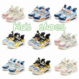 children Trendy kids shoes sneakers casual boys girls Black Sky Blue pink white shoes sizes 27-38 w2Su#