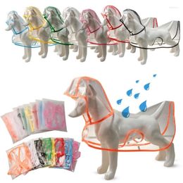 Dog Apparel Fashion Rain Coat Pet Hooded RaincoatS Wear Transparent Rainsuit Waterproof Rainy Puppy Jackets 6XDE