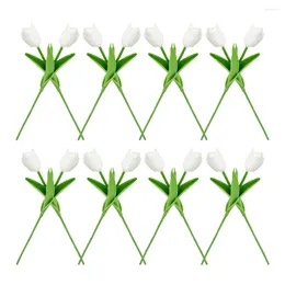 Decorative Flowers 20 Pcs Fake Plant Tulip Bouquet Bride Wedding Decor Pvc Artificial For Decoration