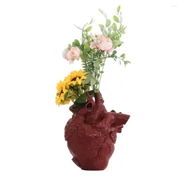 Vases Heart Shape Flower Vase Garden Home Multicolor Resin Creative Office Multipurpose Unique