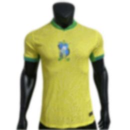 Soccer Jerseys Men's Tracksuits 2324 Brazilian Home Jersey Player Edition Football Game Printable