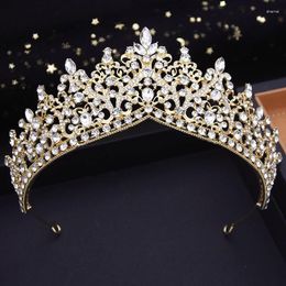 Hair Clips Bride Headdress Waterdrop Crystal Wedding Crown Princess Girls Bridal Tiaras Birthday Prom Jewelry Dress Headwear