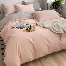 Bedding Sets Covers King Quilt Cover And Pillowcase Bed Sheet Pillowcases Duvet 3/4 Pieces Home Decoration Washed Cotton Flat She