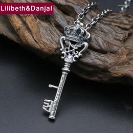 Pendants 925 Sterling Silver Necklace Men Jewelry Crown Key Chain Pendant Women Gift Fine Accessories N17