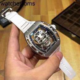 Richardmill Watch Date Business Leisure Personalised Hollow Real Tourbillon Skull Atmospheric Sports Fashion Mens Transparent