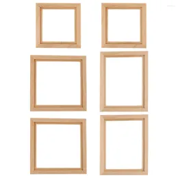 Frames 6 Pcs Vintage Decor Po Frame Model Ornament Miniature Picture Decorative House Crafts Wooden Child