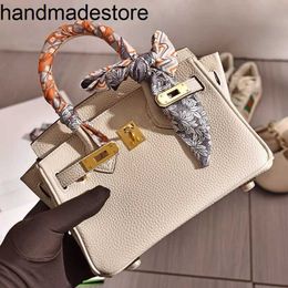 Genuine Leather Bk Designer Litchi Pattern Head Layer Cowhide Mini Handbag Fashion Cross Body Bag