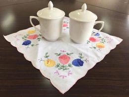 Table Mats 1PCS BOHAO Cotton Embroidery Place Mat Coffee Cloth Doily Cup Tea Christmas Party Dining Mug Drink Pad Kitchen