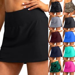 Wear Women Swimming Skirt with Safety Panty Swimsuit High Waist Bikini Bottom Vintage Swimwear Skirt Tankini Swimdress Plus Size L5