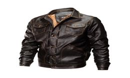 Jacket Men mens old retro sportsman stand collar tough guy slim pu fashion motorcycle button leather Autumn And Winter plus velvet9680204