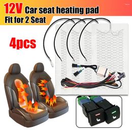 Carpets Universal Built-in Car Seat Heater 2 Seats 12V Carbon Fiber/Alloy Wire Heating Pads 3-Levels Dual Control Switch System