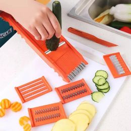 7pcs/set Vegetable Fruit Potato Mandoline Slicer Peeler Dicer Cutter Chopper Grater Vegetable Cutter Kitchen Accessories Tools