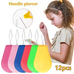 12PCS/Lot DIY Needle Threader Elderly Guide Easy Device Automatic Thread Sewing Tools Handmade Sewing Accessories Punch Needle