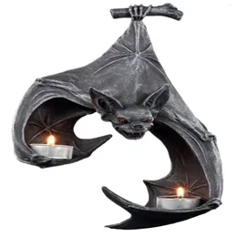 Candle Holders Bat Shaped Tealight Holder Statue Tea Lights Medieval Resin Wall Sconce Sculpture Gothic Decorative Accessory For