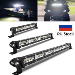 Ultra Slim Led Light Bar 7"14"20" inch 12V 24V Flood Fog Lamp Work Light for Motorcycle 4x4 Offroad SUV ATV Tractor