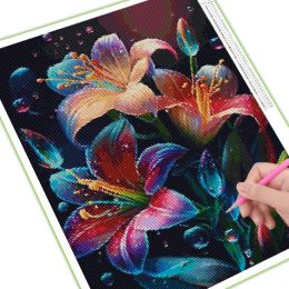 Fresh Flowers Mosaic Painting Diamond Art Cross Stitch Kits Rose Diy Full Rhinestone Embroidery Lily Picture Wall Decor AA4135