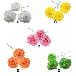 Decorative Flowers 50 Pieces Artificial Indoor Banquet Wedding Simulation Roses