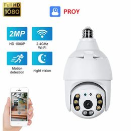 4MP E27 Lampadina da 0.8 pollici Lampada fotografica Wifi PTZ Impermeabile Zoom digitale 4X 2.4G 5G Sicurezza esterna interna PROY Alexa Google Home