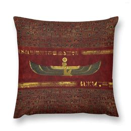 Pillow Golden Egyptian God Ornament On Red Leather Throw Pillowcases Covers Sofa Cover Luxury Sitting