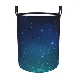 Laundry Bags Waterproof Storage Bag Night Shining Starry Sky Household Dirty Basket Folding Bucket Clothes Organiser