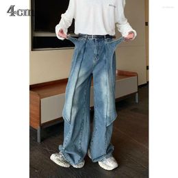 Women's Jeans Loose Retro Style Fashion Wide Leg Pants Korean Version Niche Trend Design Straight Both Men Women Freshing