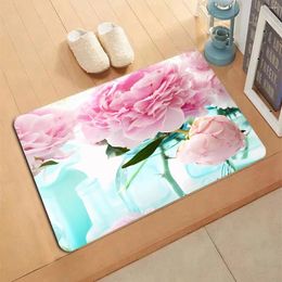 Carpets Rose Letter Pattern Carpet Entrance Doormat Non-slip Living Room Kitchen Bedroom Decor Rug Floor Mats Home