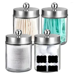 Storage Bottles Jar Set Stackable Sets Of 4 Glass Apothecary Containers For Bathroom Vanity Makeup Organise Dresser