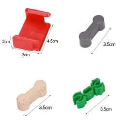 Wooden Track Parts Connectors Fixer Wooden Railway Train Track Accessories Holder Fixing Clips for Wood Tracks Toys for Kids