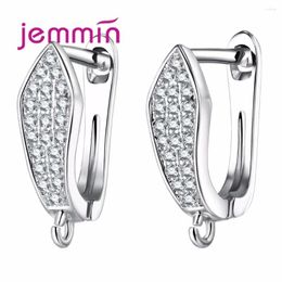 Hoop Earrings Arrival 10PCS/Lot 925 Sterling Silver For Women Jewellery Findings DIY Making Micro CZ Pave