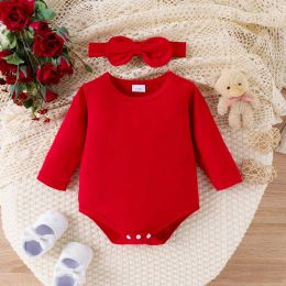 ma&baby 0-18M Christmas Newborn Infant Baby Girl Clothes Set Long Sleeve Red Romper Heart Print Skirt Headband Xmas Costumes D05