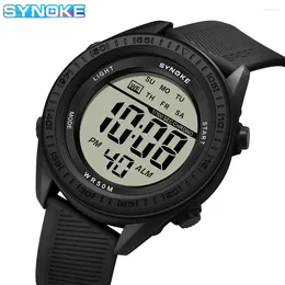 Wristwatches Watches For Men Ultra-Thin Mens Digital Watch With Stopwatch Alarm LED Backlight Display Waterproof Minimalist