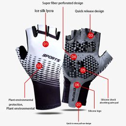 1 Pair Sports Cycling Gloves Half Finger Bike Gloves - Mountain Biking Gloves for Men and Women MTB Bicycle Gloves Working Out