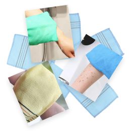 5Pcs Exfoliating Body Scrub Towel Glove Korean Italy Asian Exfoliating Bath Massage Clean Washcloth Double-sided Shower Towels