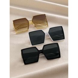 3pcs Women Classic Large Square Frame Vintage Fashion Glasses for Outdoor Travel Beach Party Daily Life Accessories.