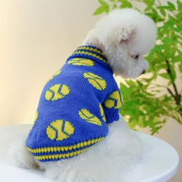 Dog Apparel 1PC Pet Clothing And Cat Thickened Warm Knitwear Autumn/Winter Tennis Pullover Elastic Sweater For Small Medium Dogs