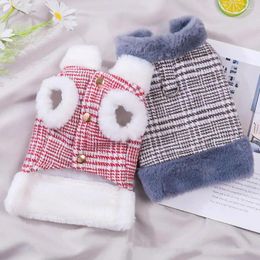 Dog Apparel Color-blocked Pet Clothing Stylish Vest With Traction Ring Warm Winter Coat Comfortable Outfit For Cats