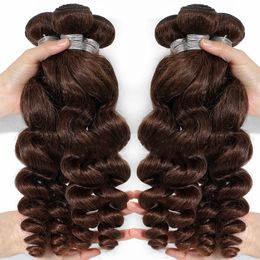 #4 Color Brazilian Hair Weave Bundles Loose Wave 28 30 32" 1 3 4 Bundles Virgin Remy Human Hair Bundles Raw Hair Extensions