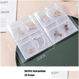 Jewelry Pouches, Bags Pouches Storage Desktop Der Organizer Boxes Transparent Necklace Bracelet Ring Book Holder Bag Drop Delivery Pac Dhehe