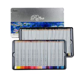 Pencils Marco Raffine Coloured Pencils Set 72 Colours in Iron Box Professional Oil Drawing Painting Lapis De Cor Art School Supplies