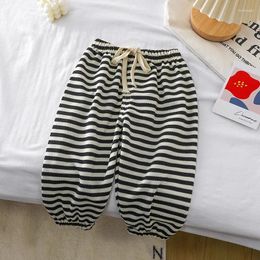 Trousers Summer Baby Pants Ribbed Elastic Striped Children's Casual Infant Clothing Kids Toddler Boys Girl Clothes