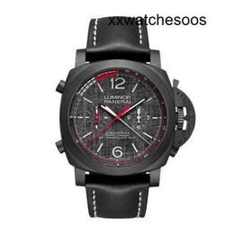 Top Clone Men Sports Watch Panerais Luminor Automatic Movement Penaheimino Series 1038 Carbon Fibre Flying Counter Chronograph Watch