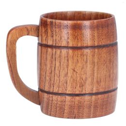 Mugs Coffee Cup Multipurpose Harmless Wooden 300ml Beer Mug Anti Scalding With Handle For Restaurant KTV