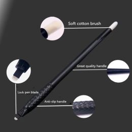 Machine Top Sale 100pcs Eyebrow Disposable Microblading Pen Micro 0.15mm 18u Manual Embroidery Permanent Makeup Tattoo Handle Ce