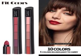 Fit Colours Matte 5 Colour Lipstick Set Velvet Nonstick Lips Gloss Long Lasting Waterproof Sexy Red Lip Stick4233907