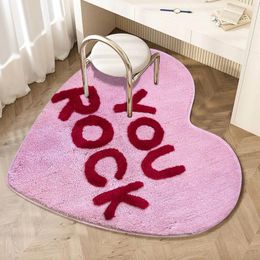 Carpets Valentine'S Days Heart Shape Door Mat Non Slip Washable Welcome Cute Winter Doormats For Entrance Home Bathroom Living