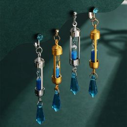 Earrings 1PCS Anime The Case Study of Vanitas No Karte Hourglass Clip Earrings for Women Blue Zircon Stud Earrings Cosplay Jewelry Gifts