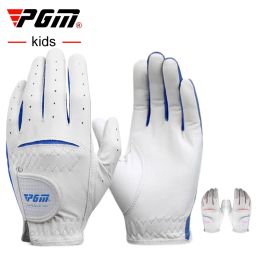 Gloves PGM 1 Pair Kids Golf Gloves Boys Girls Cape Kid Genuine Leather Sport Hand Glove Wear Breathable Training Protective ST023