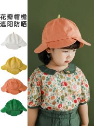 Bags Children's Cute Cartoon Sun Hat 2022 Summer Sunscreen Big Brim Girls Solid Colour Wild Fisherman Hat