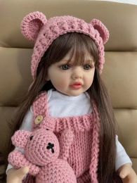 55CM Full Body Soft Silicone Vinyl Lifelike Reborn Toddler Girl Doll Soft Touch Christmas Gifts for Children