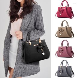 Drawstring Women Bag Vintage Handbag Casual Bowknot Star Top-Handle Pendant Tote Messenger Shoulder Leather